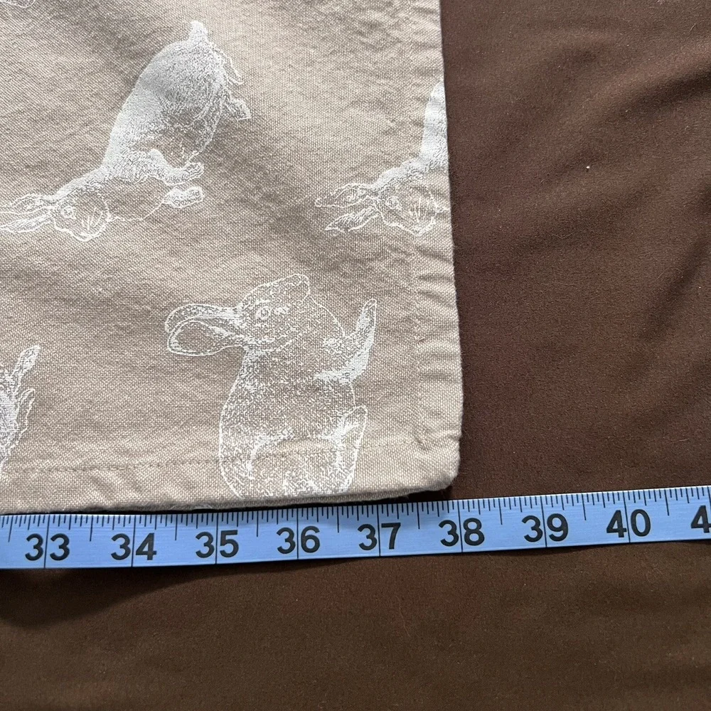 Well Dressed Home Tablecloth Easter Bunny Rabbit Rectangular 60x76Tan Natural